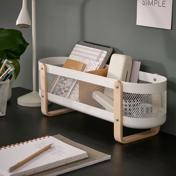RISATORP desk organiser, white, 50x16x17 cm