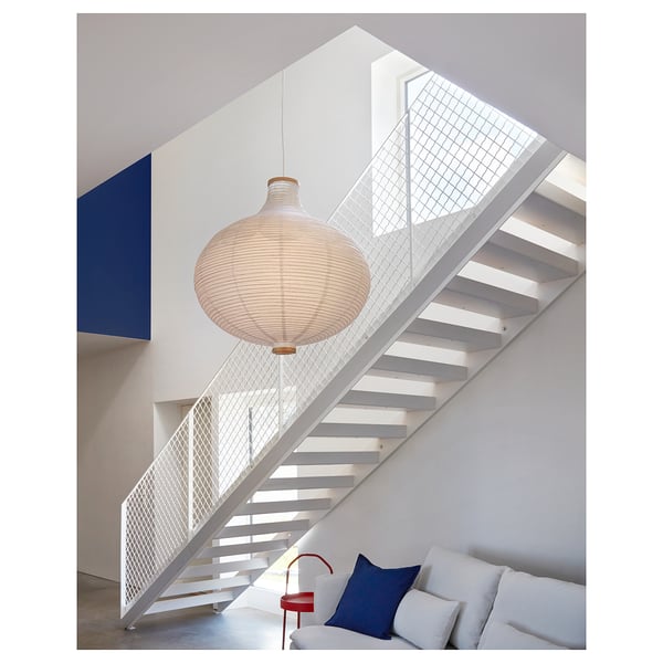 RISBYN - RISBYN Pendant lamp shade, onion shape/white, 57 cm