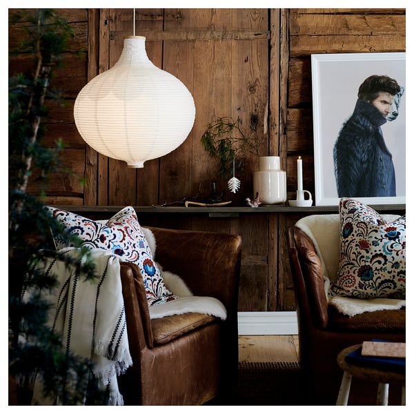RISBYN pendant lamp shade, onion shape/white, 57 cm