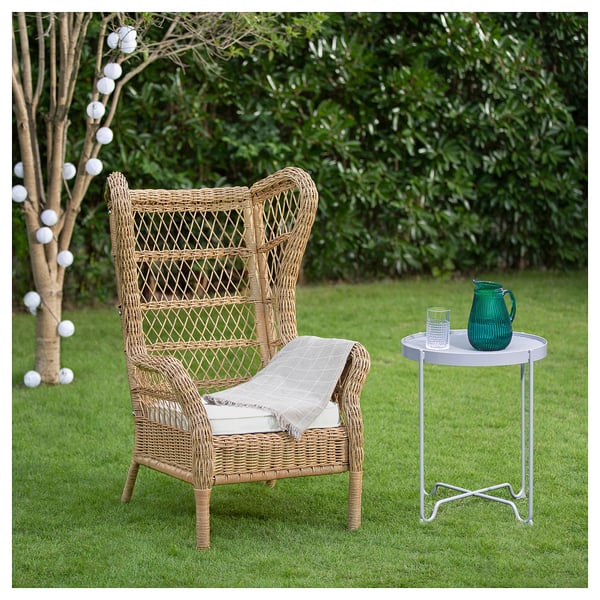 RISHOLMEN - Indoor/outdoor armchair, Järpön/Duvholmen white ,