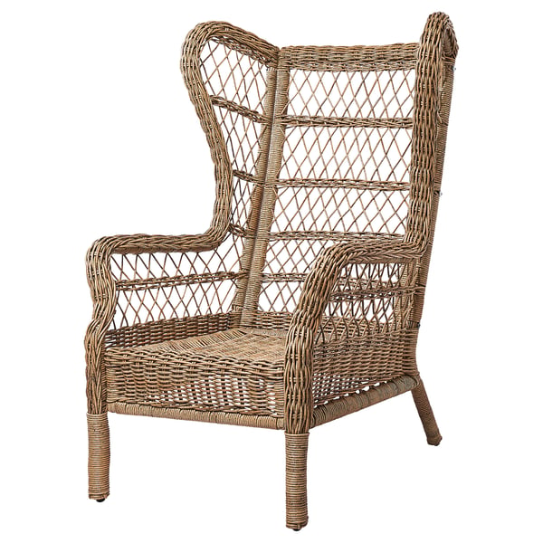 RISHOLMEN wing chair, in/outdoor, brown, 68x80x67 cm