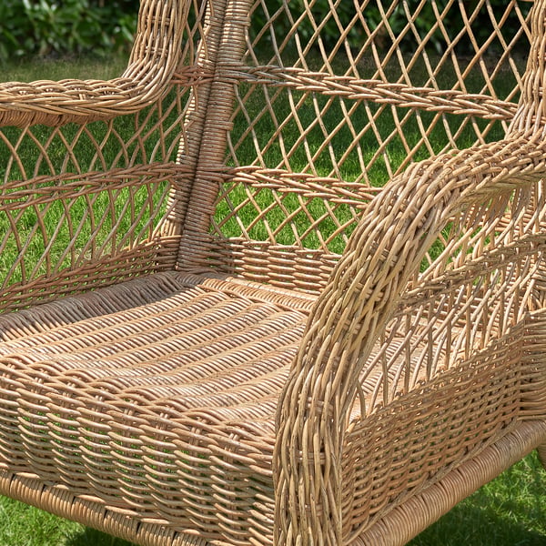 RISHOLMEN wing chair, in/outdoor, brown, 68x80x67 cm