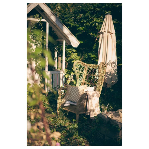 RISHOLMEN wing chair, in/outdoor, brown, 68x80x67 cm