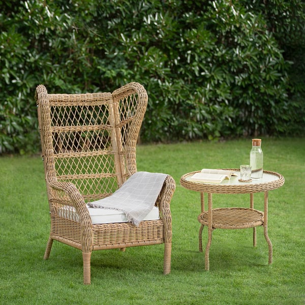 RISHOLMEN coffee table, outdoor, brown, 74 cm