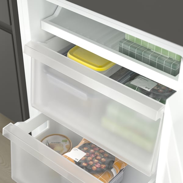 RISNÄS fridge/freezer, white/IKEA 500 integrated, 192/79 l