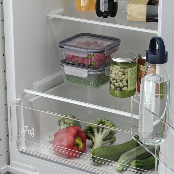 RISNÄS fridge/freezer, white/IKEA 500 integrated, 192/79 l