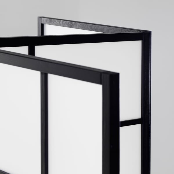 RISÖR room divider, white/black, 216x185 cm