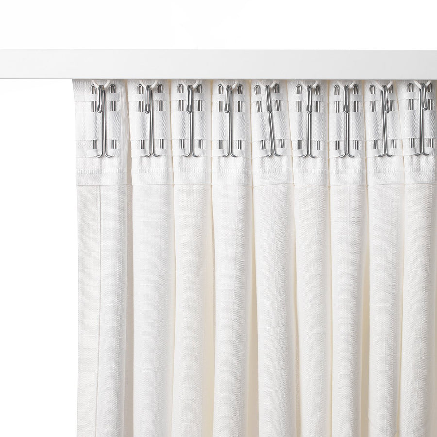 RITVA curtains with tie-backs, 1 pair, white/with heading tape, 145x300 cm