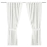 RITVA curtains with tie-backs, 1 pair, white/with heading tape, 145x300 cm