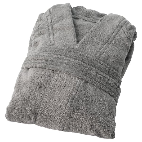 ROCKÅN bath robe, grey, L/XL