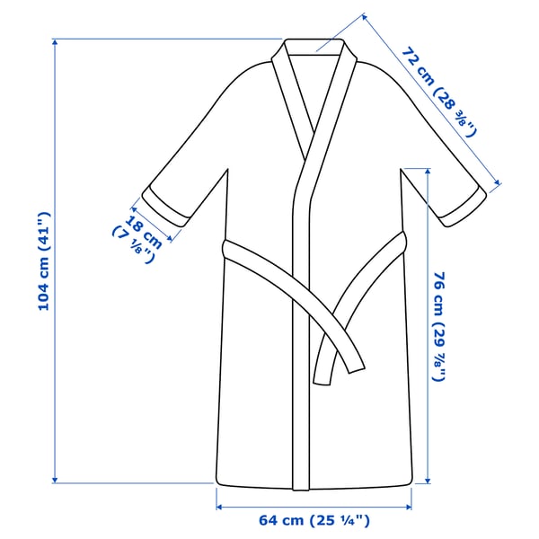 ROCKÅN - ROCKÅN Bath robe, grey, S/M