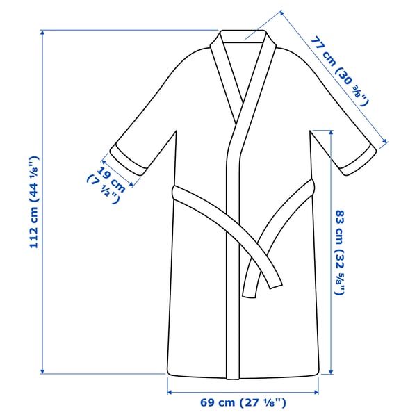 ROCKÅN bath robe, grey, L/XL