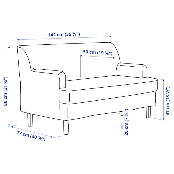 ROCKSJÖN - 2-seater sofa, Blekinge white