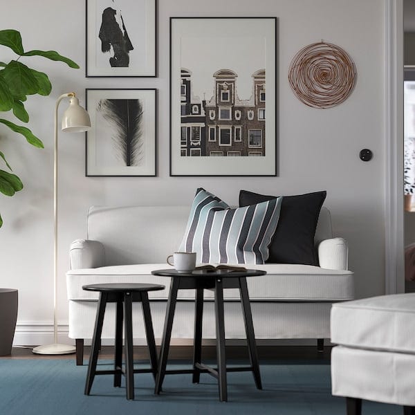 Ikea ROCKSJÖN - 2-seater sofa, Klovsta grey/white