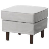 ROCKSJÖN footstool, Klovsta grey/white, 53x53 cm