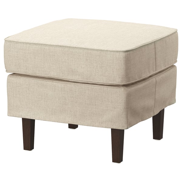 ROCKSJÖN armchair with footstool, Kilanda light beige