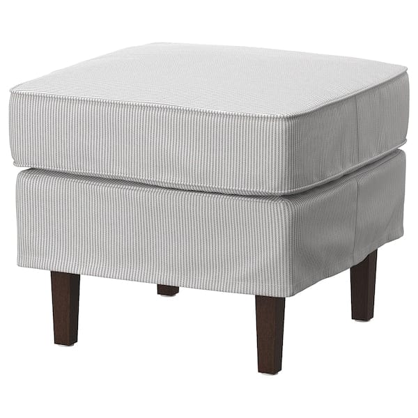 Ikea ROCKSJÖN - Armchair with footstool, Klovsta grey/white