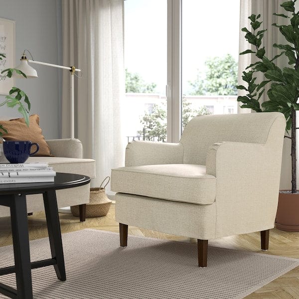 Ikea ROCKSJÖN - Armchair, Kilanda light beige