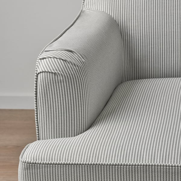 ROCKSJÖN armchair, Klovsta grey/white, 76x80x78 cm