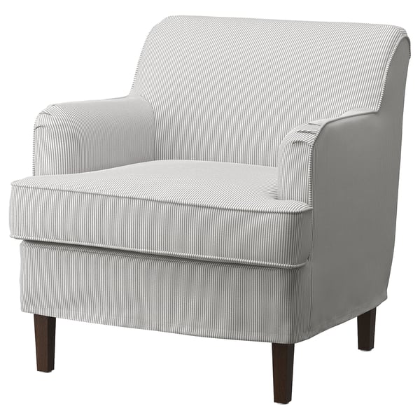 ROCKSJÖN armchair, Klovsta grey/white, 76x80x78 cm