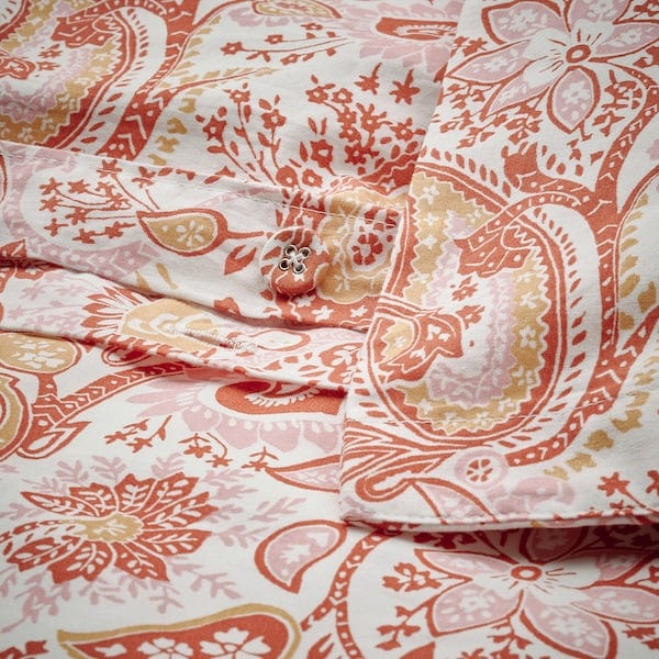 Ikea RODGERSIA - Duvet cover and 2 pillowcases, pink/white, 240x220/50x80 cm
