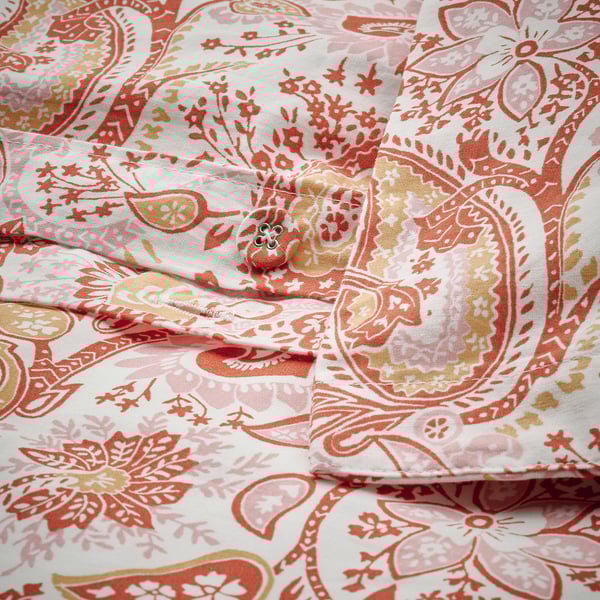 RODGERSIA - RODGERSIA Duvet cover and 2 pillowcases, pink/white, 240x220/50x80 cm