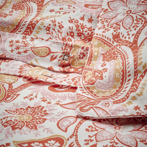 RODGERSIA duvet cover and 2 pillowcases, pink/white, 240x220/50x80 cm