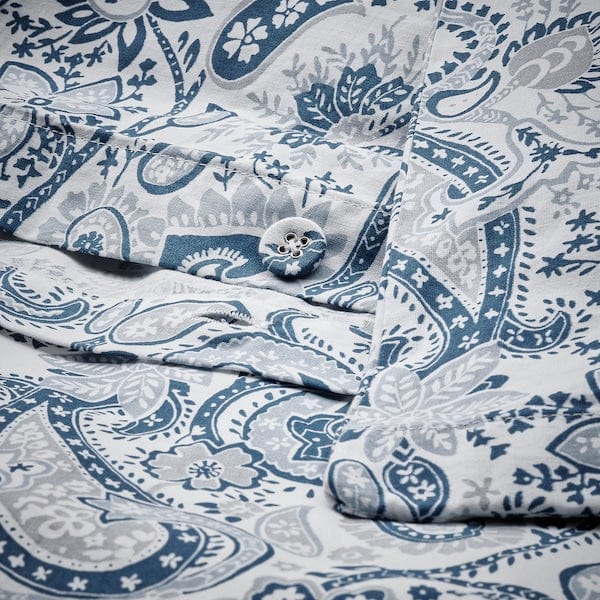 Ikea RODGERSIA - Duvet cover and pillowcase, blue/white, 150x200/50x80 cm