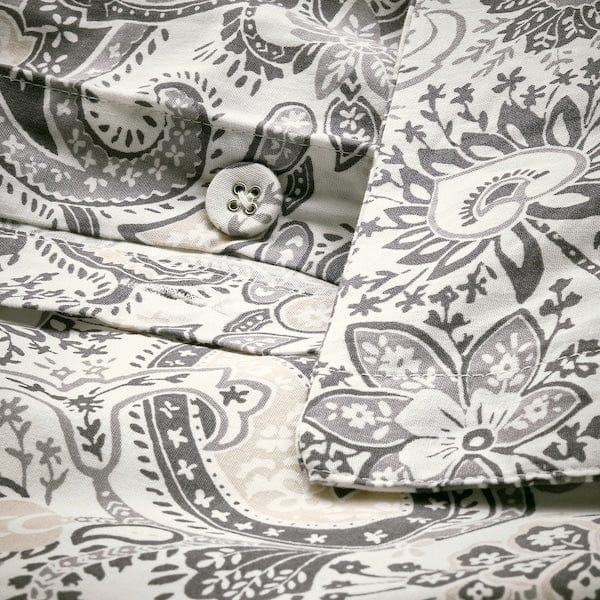 Ikea RODGERSIA - Duvet cover and pillowcase, grey/white, 150x200/50x80 cm