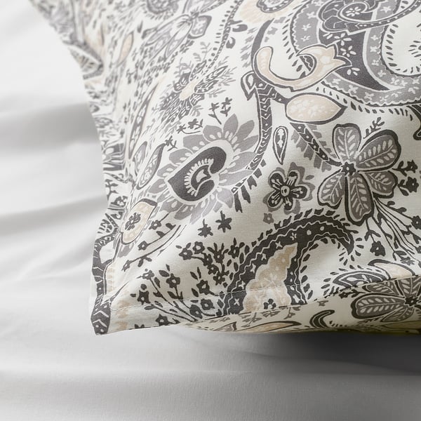 RODGERSIA pillowcase, grey/white, 50x80 cm