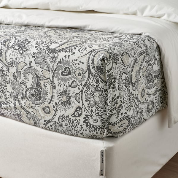 RODGERSIA - RODGERSIA Flat sheet, grey/white, 240x260 cm