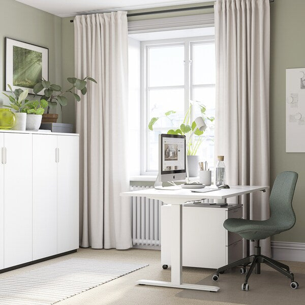 RODULF desk sit/stand, electric/white, 140x80 cm
