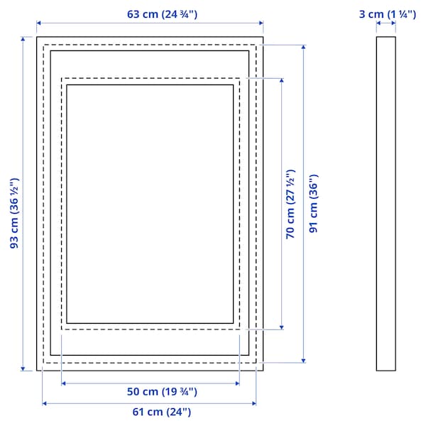 RÖDALM - Frame, white, 61x91 cm