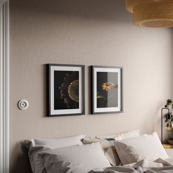 RÖDALM - RÖDALM Frame with poster, sunflowers, 40x50 cm