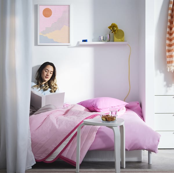RÖDALM - RÖDALM Frame with poster, striped sunset, 40x50 cm