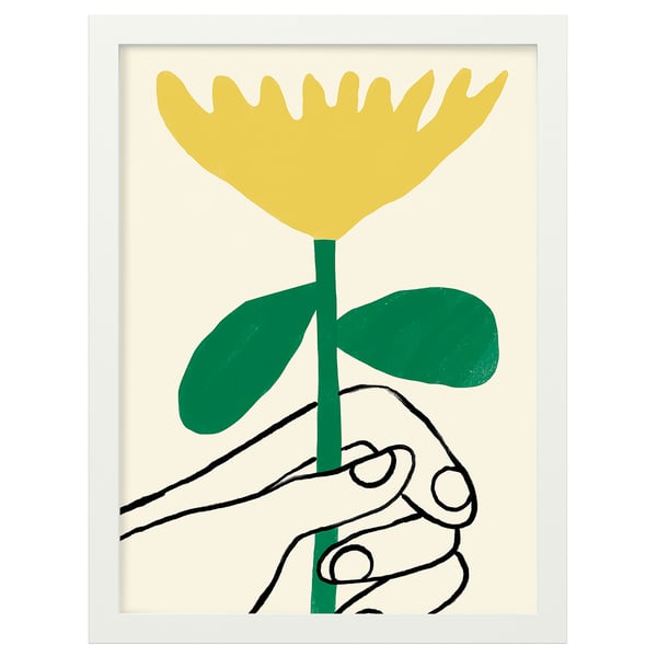 RÖDALM - RÖDALM Frame with poster, a flower for you, 30x40 cm
