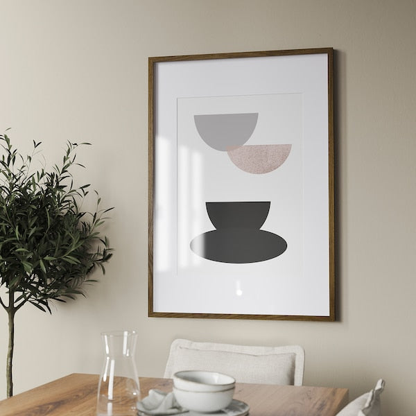 RÖDALM - Picture frame, walnut effect,70x100 cm