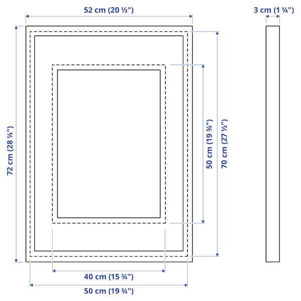 RÖDALM - Frame, black, 50x70 cm