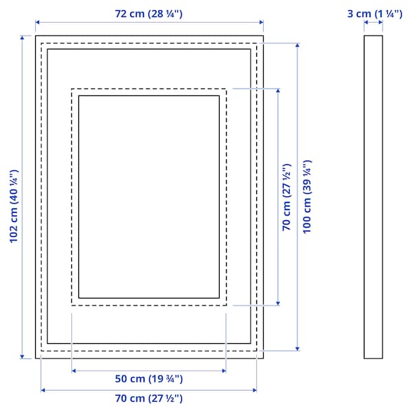 RÖDALM - Frame, black,70x100 cm