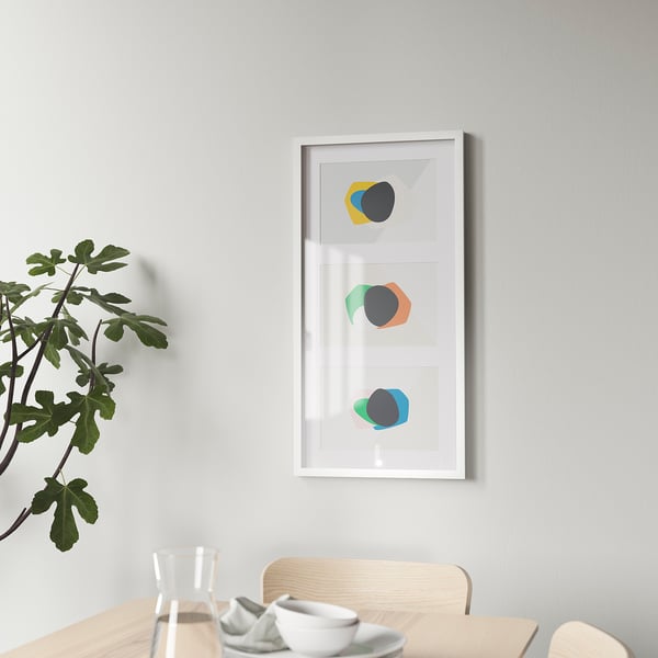 RÖDALM frame for 3 pictures, white, 81x40 cm