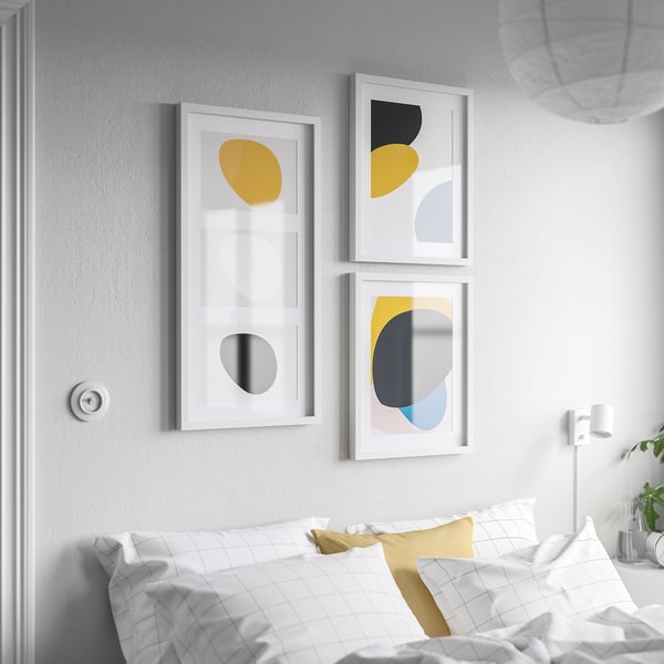 RÖDALM - RÖDALM Frame for 3 pictures, white, 81x40 cm