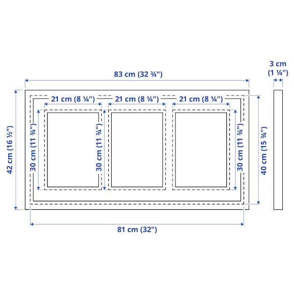 RÖDALM - Frame for 3 pictures, white, 81x40 cm