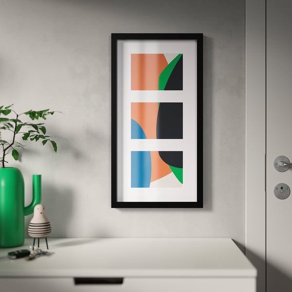 RÖDALM - RÖDALM Frame for 3 pictures, black, 55x28 cm