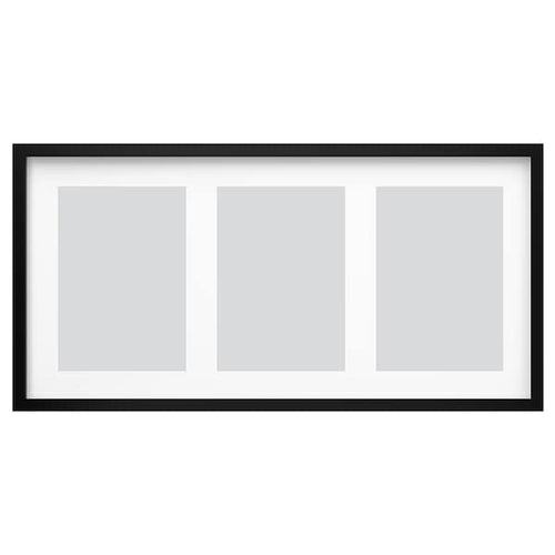 RÖDALM - Frame for 3 pictures, black, 81x40 cm