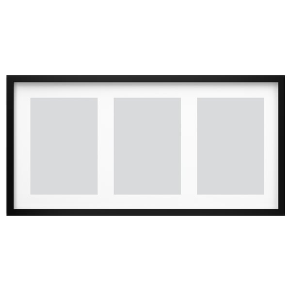 RÖDALM frame for 3 pictures, black, 81x40 cm