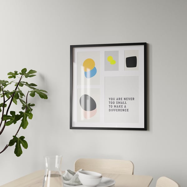 RÖDALM frame for 5 pictures, black, 64x71 cm