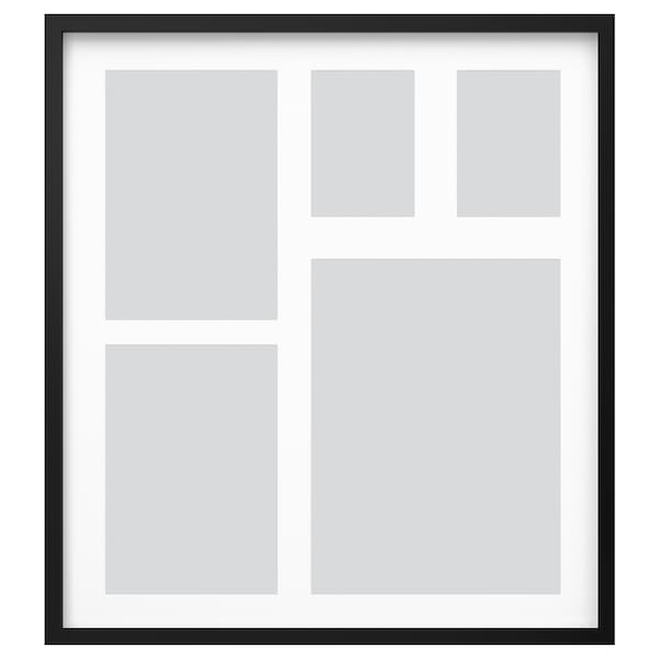 RÖDALM - Frame for 5 photographs, black,64x71 cm
