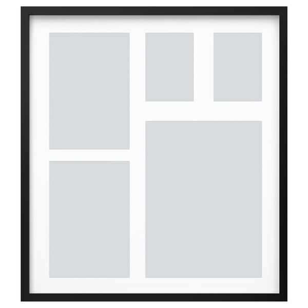 RÖDALM - RÖDALM Frame for 5 pictures, black, 64x71 cm