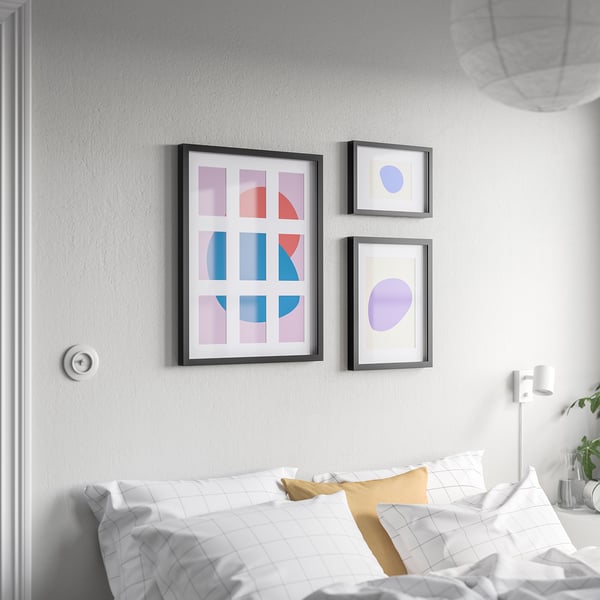 RÖDALM frame for 9 pictures, black, 46x61 cm