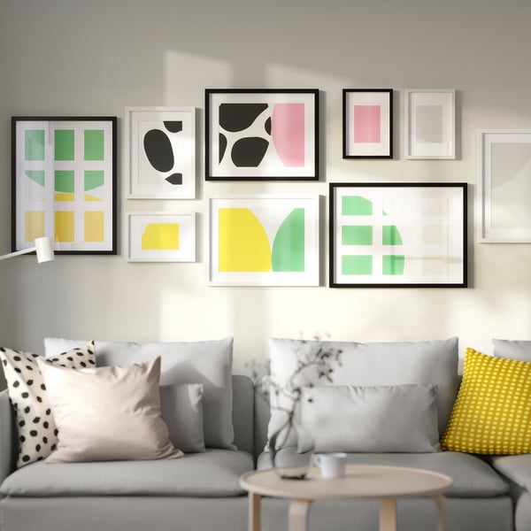 RÖDALM frame for 9 pictures, black, 46x61 cm